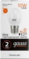 Gauss LED ELEMENTARY G45 10W 3000K E14 53210