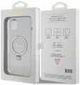 GUESS Ring Stand Script Glitter MagSafe for iPhone 15 Plus