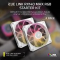 Corsair iCUE LINK RX140 MAX RGB PWM Dual Pack White