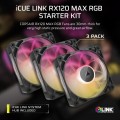 Corsair iCUE LINK RX120 MAX RGB PWM Triple Pack Black