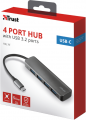 Упаковка Trust Halyx Aluminium USB-C to 4-Port USB-A