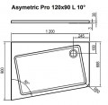 Ravak Asymetric Pro 10° XA25G70101L