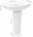 VidaXL Freestanding Basin with Pedestal Ceramic 143001