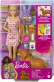 Barbie Doll And And Newborn Pups Playset With Dog HCK75