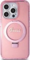 GUESS Ring Stand Script Glitter MagSafe for iPhone 15 Pro