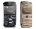 Телефон Nokia E72 в черном и золотом цвете