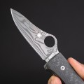 Spyderco Spyopera Carbon Damascus