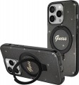 GUESS Ring Stand Script Glitter MagSafe for iPhone 15 Pro