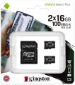 Упаковка Kingston microSDHC Canvas Select Plus 2 Pack 16Gb