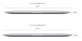 сравнительная толщина Apple MacBook Air 11" и  13"  (2014)
