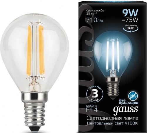 Gauss LED G45 9W 4100K E14 105801209