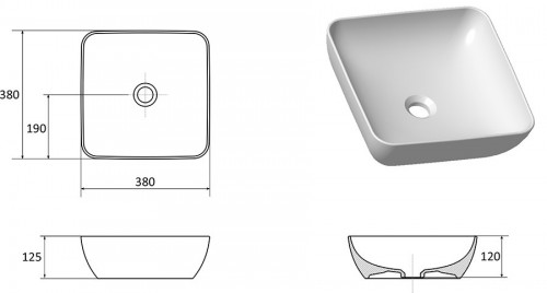 Ravak Uni Slim S 380 380 мм