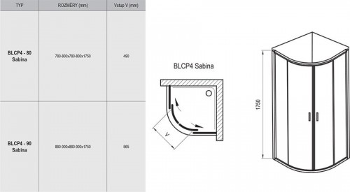 Ravak Blix BLCP4 Sabina-80