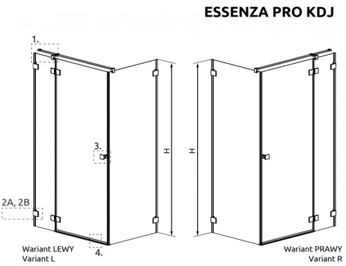 Radaway Essenza Pro KDJ 90Rx90