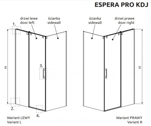 Radaway Espera Pro KDJ 100Rx100