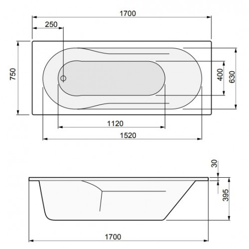 PoolSpa Lena 170x75 PWP1B10ZD000000