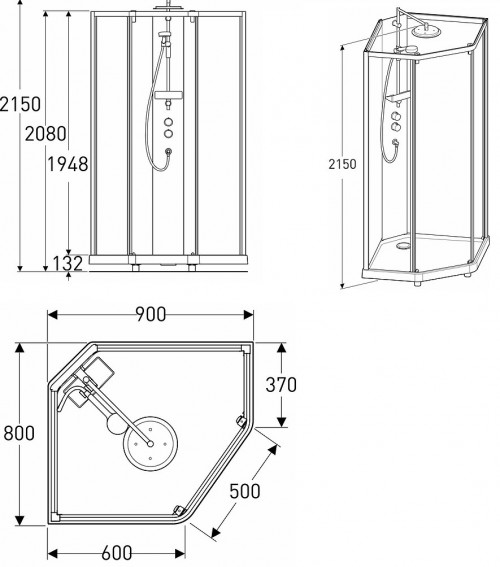 Ido Showerama 10-5 Comfort 90x80 558.246.00.1