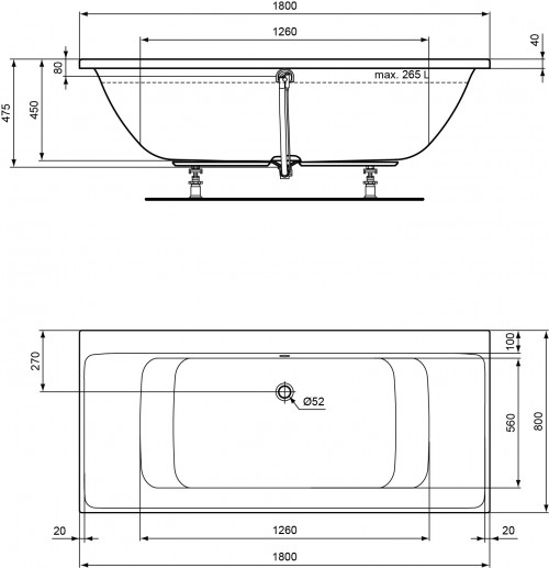 Ideal Standard Connect Air 180x80 E106701