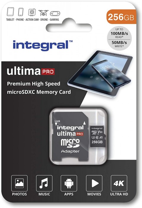 Integral Premium High Speed microSDXC V30 UHS-I U3 256Gb