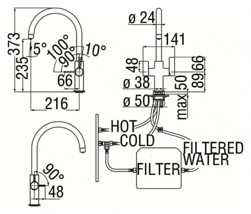 Nobili Rubinetterie Flag FL96824/3VCR