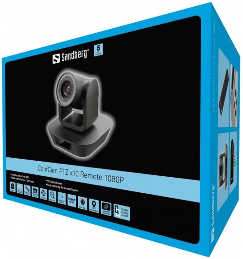 Sandberg ConfCam PTZ x10 Remote 1080P