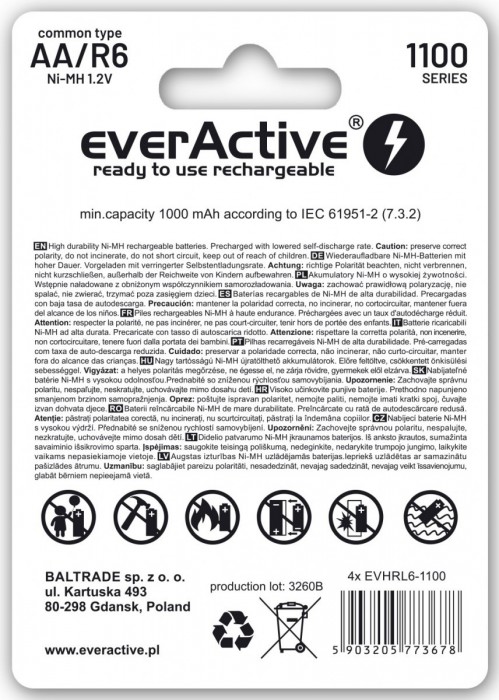 everActive Infinity Line 4xAA 1100 mAh