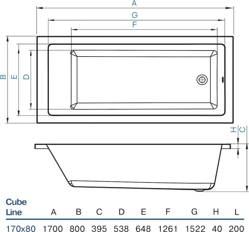 Koller Pool Cube Line 170x80