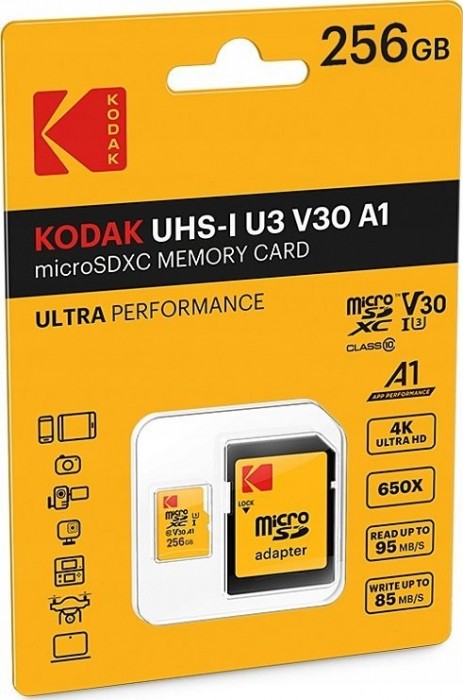 Kodak microSDXC ULTRA PERFORMANCE Class 10 UHS-1 U3 V30 A1