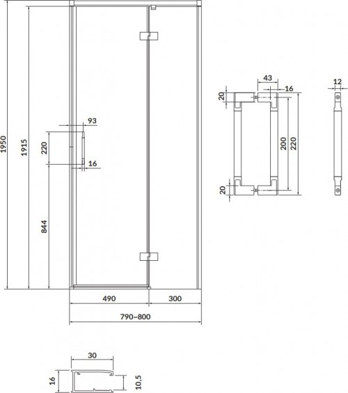 Cersanit Larga 80x195 S932-115