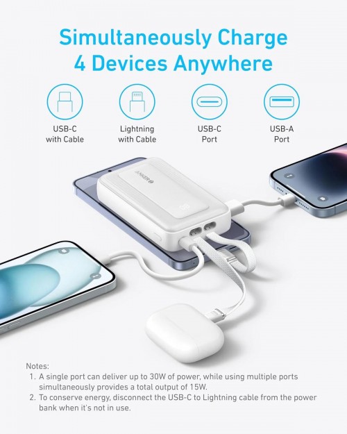 ANKER Zolo 10000 Built-In USB-C+Lightning Cable