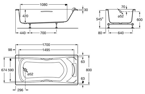 Roca BeCool 170x80