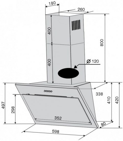 VENTOLUX Verolla 60 BK/X 750 PB