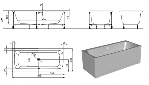 Kolpa San Bell 180x80