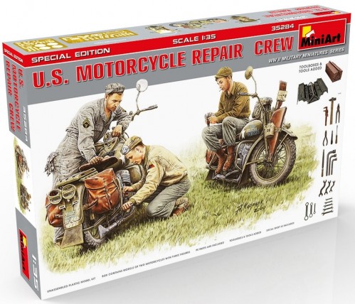 MiniArt U.S. Motorcycle Repair Crew (1:35)