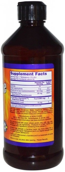 Now L-Carnitine Liquid 473 ml