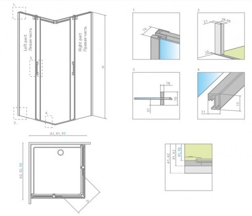 Radaway Espera KDD 120Lx80R