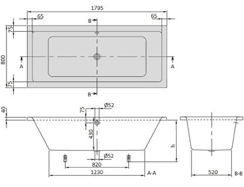 Villeroy & Boch Targa Plus Duo 180x80 UBA180NES2V01