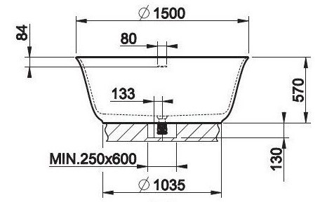 GESSI Goccia 150x510 38105-521