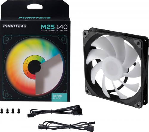 Phanteks M25 PWM D-RGB 140mm Black Fan Single