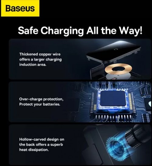 BASEUS Halo Electric Wireless Charging Car Mount