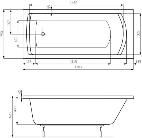 Roca Linea 170x75 A24T048000