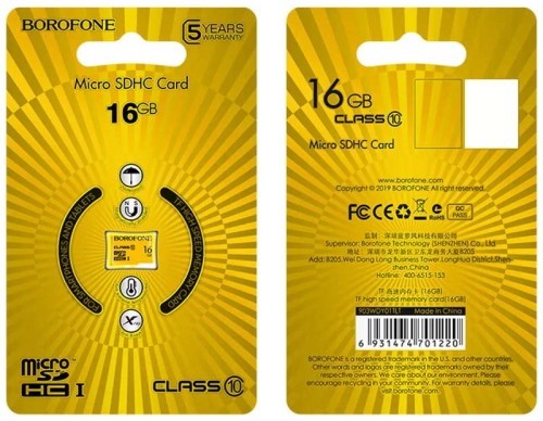 Borofone microSDHC Class 10 16Gb