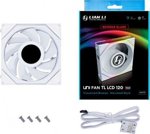 Lian Li Uni Fan Reverse TL120 LCD White