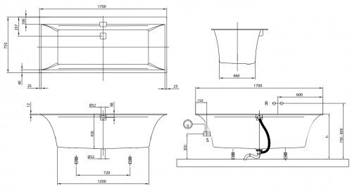 Villeroy & Boch Squaro Edge 12 170x75