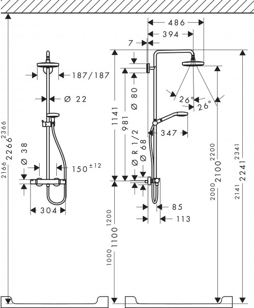 Hansgrohe Croma Select E 180 27257