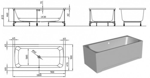 Kolpa San Bell 180x90