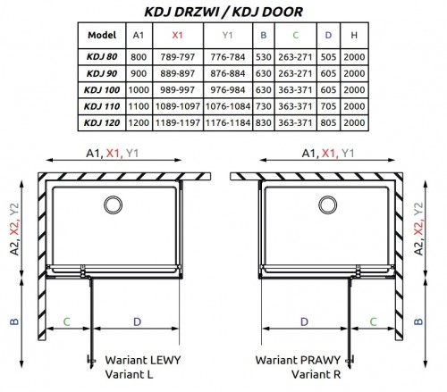 Radaway Essenza Pro KDJ 110Rx110