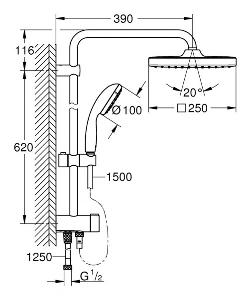 Grohe Vitalio Start System 250 Cube 26698000