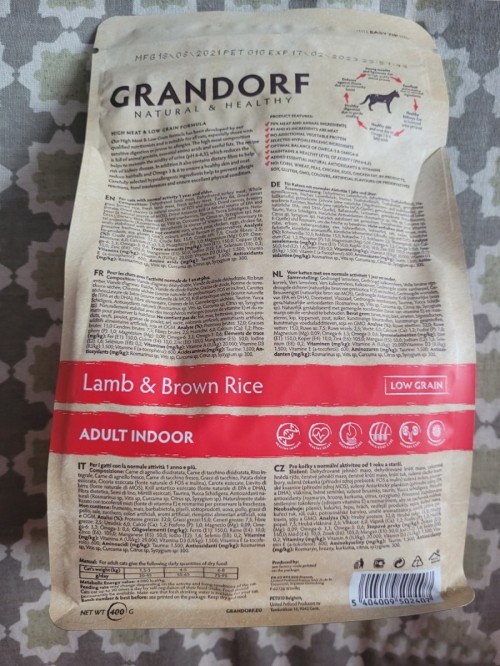 Grandorf Adult Indoor Lamb/Rice 2 kg