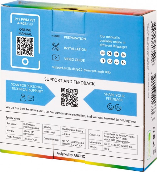 ARCTIC P12 PWM PST A-RGB White